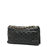 シャネル マトラッセ ココマーク チェーン ショルダーバッグ ブラック ラムスキン レディース CHANEL 【中古】